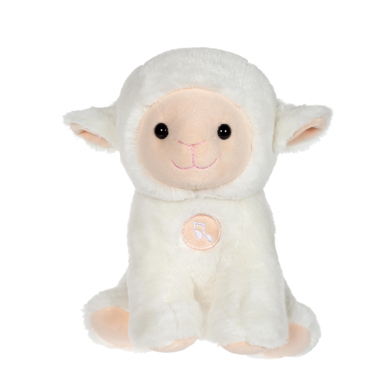  peluche agneau mouton chanteur beige 25 cm 